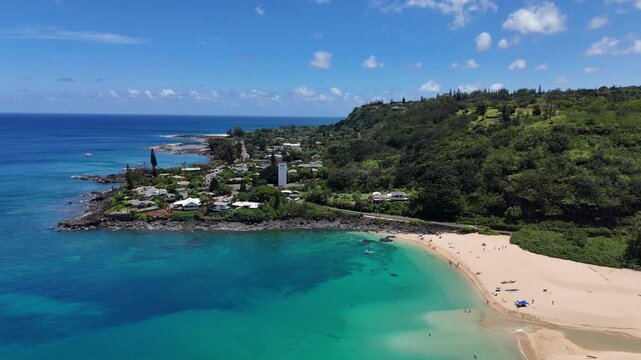 Hawaii - Waimea Bay Beach Drone Aerial