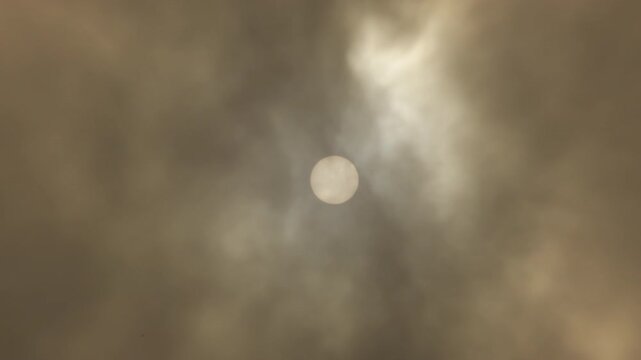 Dust clouds of calima or kalima and sun