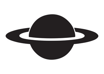 saturn logo silhouette vector, astronomy saturn planet logo silhouette vector illustration, ringed planet space logo vector, cosmic saturn planet logo silhouette design on white background © Adobe design