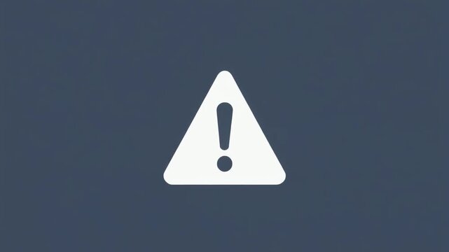 Jerky animated warning icon with exclamation mark on dark background, minimal alert symbol for error and caution message.