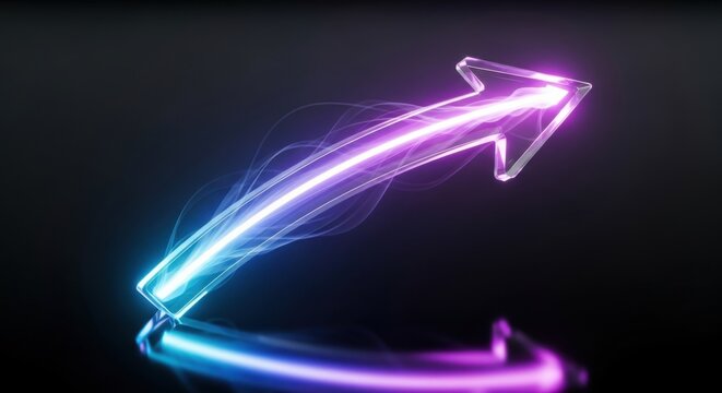 Dynamic neon light background abstract arrow design for modern digital art and futuristic concepts