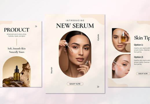 Aesthetic Skincare Social Media Carousel Post Template