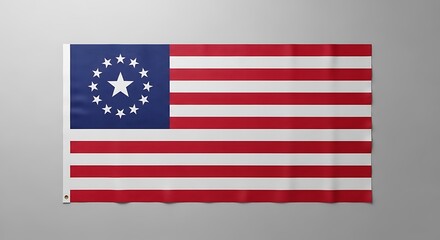 Fototapeta premium Historical betsy ross american flag with thirteen stars and red and white stripes. 13 colonies flag 