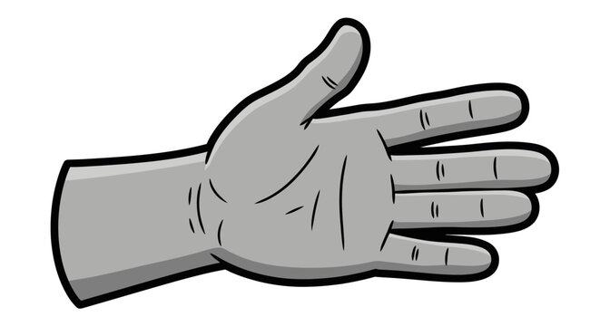 A cartoon hand with palm facing outward.