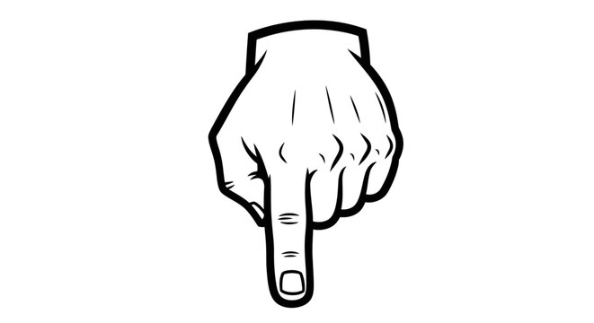 A hand gesture with middle finger extended.