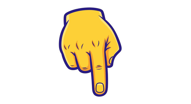 A cartoon hand giving the finger.