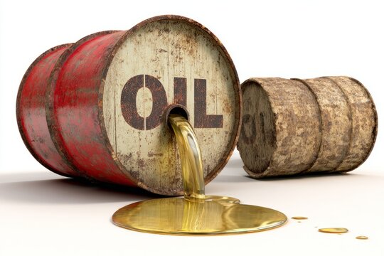oil barrel drum container isolated on white background. A Metal Oil barrel metal white background container.