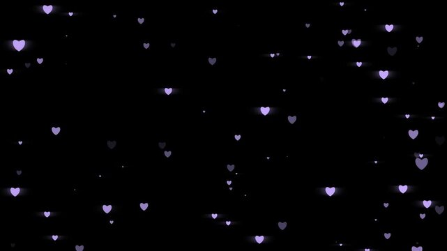 2D Romantic heart bokeh particles animation with soft light effects, love theme background for Valentine&rsquo;s Day, wedding and anniversary celebration, seamless 4K loop video
