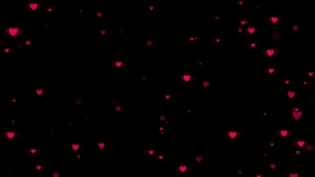 Valentine&rsquo;s Day greeting background with pink and red hearts, elegant romantic design for love celebration, soft minimal style for cards, invitations and digital projects. 4k animation