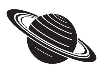 saturn logo silhouette vector, astronomy saturn planet logo silhouette vector illustration, ringed planet space logo vector, cosmic saturn planet logo silhouette design on white background © Adobe design
