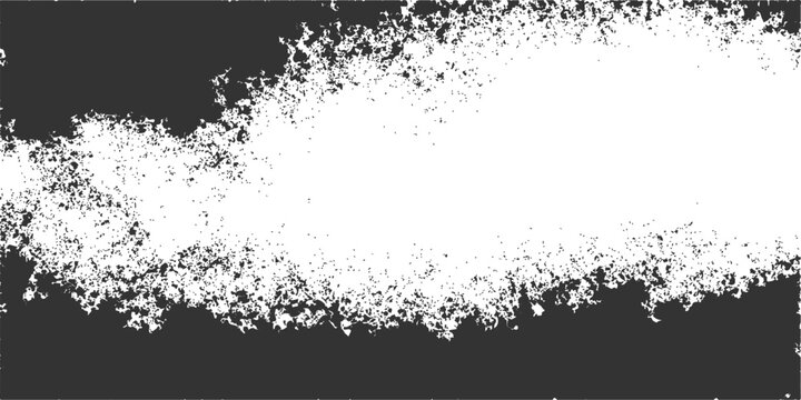 An abstract grunge frame design featuring ink splats and floral silhouettes on a dirty black texture background with paint spray patterns and decorative nature vector art elements