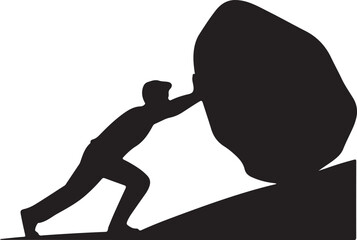 Person pushing a giant heavy boulder   © Maruf