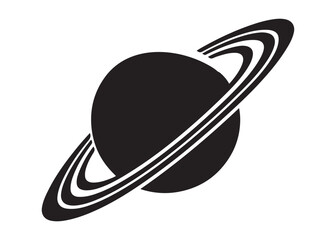 saturn logo silhouette vector, astronomy saturn planet logo silhouette vector illustration, ringed planet space logo vector, cosmic saturn planet logo silhouette design on white background © Adobe design