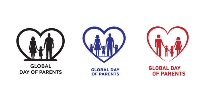 Global day of parents celebrating family love and bonds in three variations