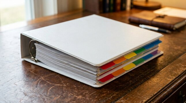 Ring Binder Open D-ring Binder With Clear Dividers Tabbed Sections Visible