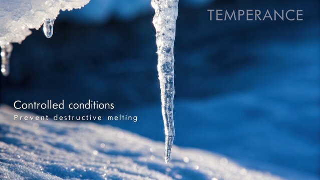 Single Icicle Next to Deep Ethereal Blue Background v2