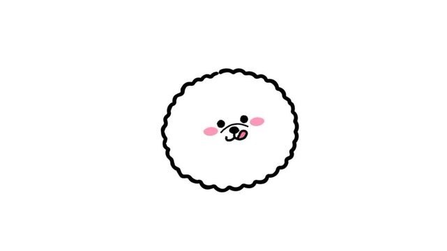 Cartoon smiley face made of eggs 3d animation
