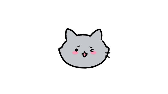 Animated cat face emoji icon 