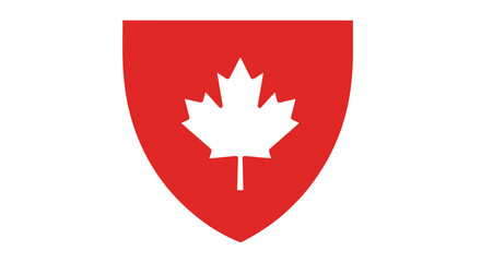 Obraz premium The Shield of Canada Minimalist Canada Day Vector Collection, Simple Geometric Maple Leaf Icons, Abstract Canadian Patriotic Symbols for July 1st, Clean Flat Design Elements.