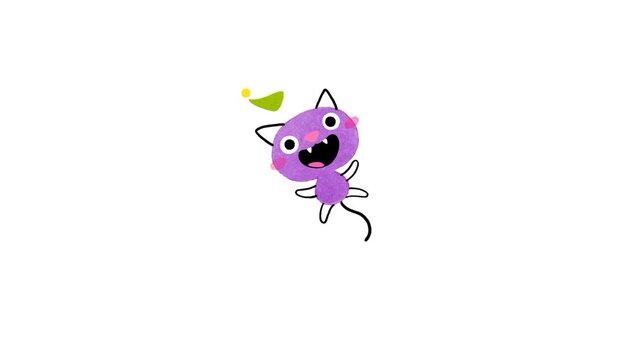 Funny cat cartoon jumping 3d animation