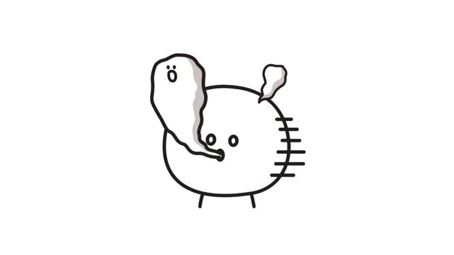 Cartoon funny smoke emoji icon 