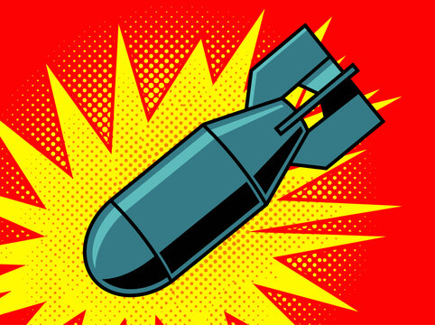 A clean flat vector illustration of a set of military rockets and missiles in different shapes and sizes