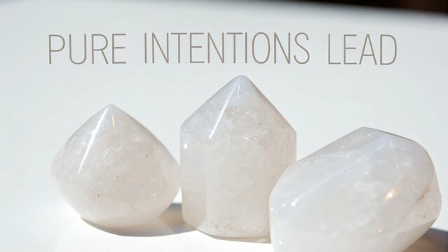 Smooth White Quartz Crystals Arranged Symmetrically