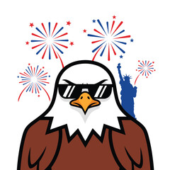 Fototapeta premium American Bald Eagle Wearing Sunglasses 2.