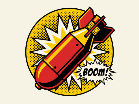 A clean flat vector illustration of a set of military rockets and missiles in different shapes and sizes