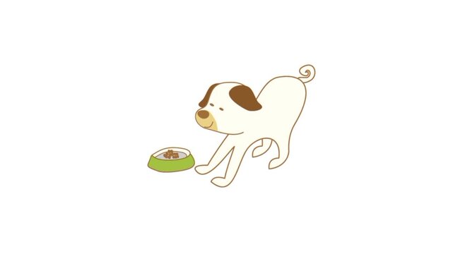 dog with food 3d animation 