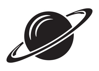 saturn logo silhouette vector, astronomy saturn planet logo silhouette vector illustration, ringed planet space logo vector, cosmic saturn planet logo silhouette design on white background © Adobe design