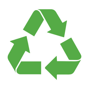 Green recycle symbol icon representing environmental sustainability isolated on white background