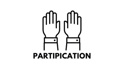 Fototapeta premium Vector graphic illustration of Hands raised for participation Vector