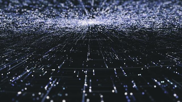 Digital Futuristic Technology Concentric Landscape
Abstract technology landscape background with concentric patterns slowly moving with ambient occlusion and depth of field in a seamless loop