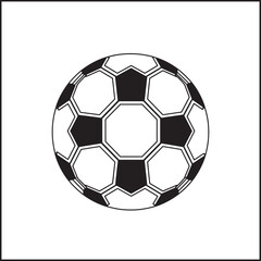 Fototapeta premium Minimalist soccer ball vector illustration, black and white football icon, geometric sports equipment graphic for logo design
