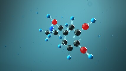 Adrenaline molecule 3D render in liquid environment. 3d illustration. © Alexander Limbach