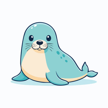 Cute Cartoon Seal Illustration