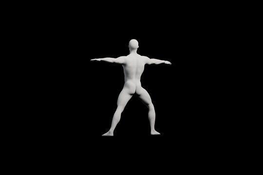 Mannequin T-pose front three-quarter view