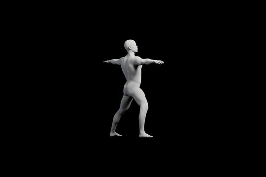 Mannequin t-pose in black studio