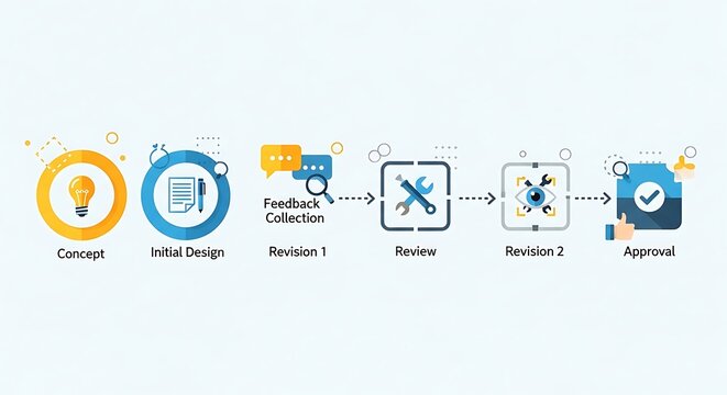 Product Development Process Flowchart Icons.