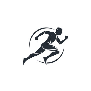 a man running in a circular motion.