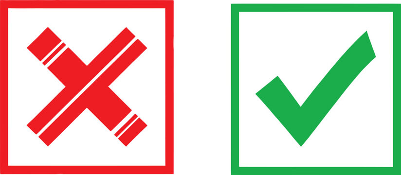 Check mark and cross sign Vector
