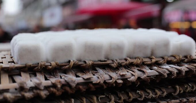 Mold tofu or commonly called hairy tofu sold on the street in China