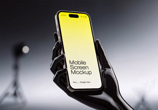 Mobile Phone Mockup in Hand