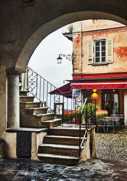 picturesque scene in Orta San Giulio, a charming village located on the shores of Lake Orta in northern Italy, Europe