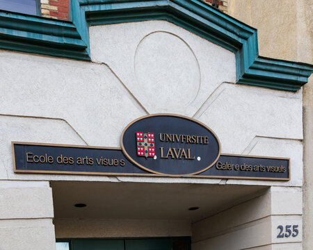 Quebec City, Quebec, Canada, April 26, 2026 - The Laval University Visual Arts Faculty entrance at 255 Charest Boulevard East