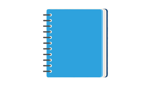Blue spiral bound notebook with blank cover blue notebook spiral notebook vector illustration isolated on white background
