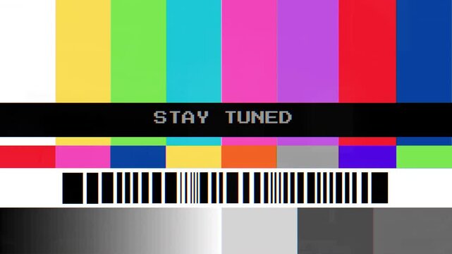 Vintage Television Screen Test Pattern with Broadcast Message