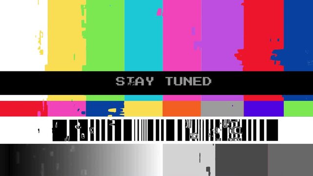 Technical difficulties message on a classic TV test pattern