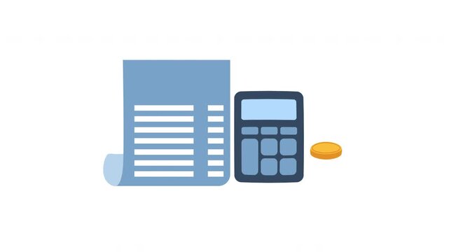 Calculator and coin stack for finance